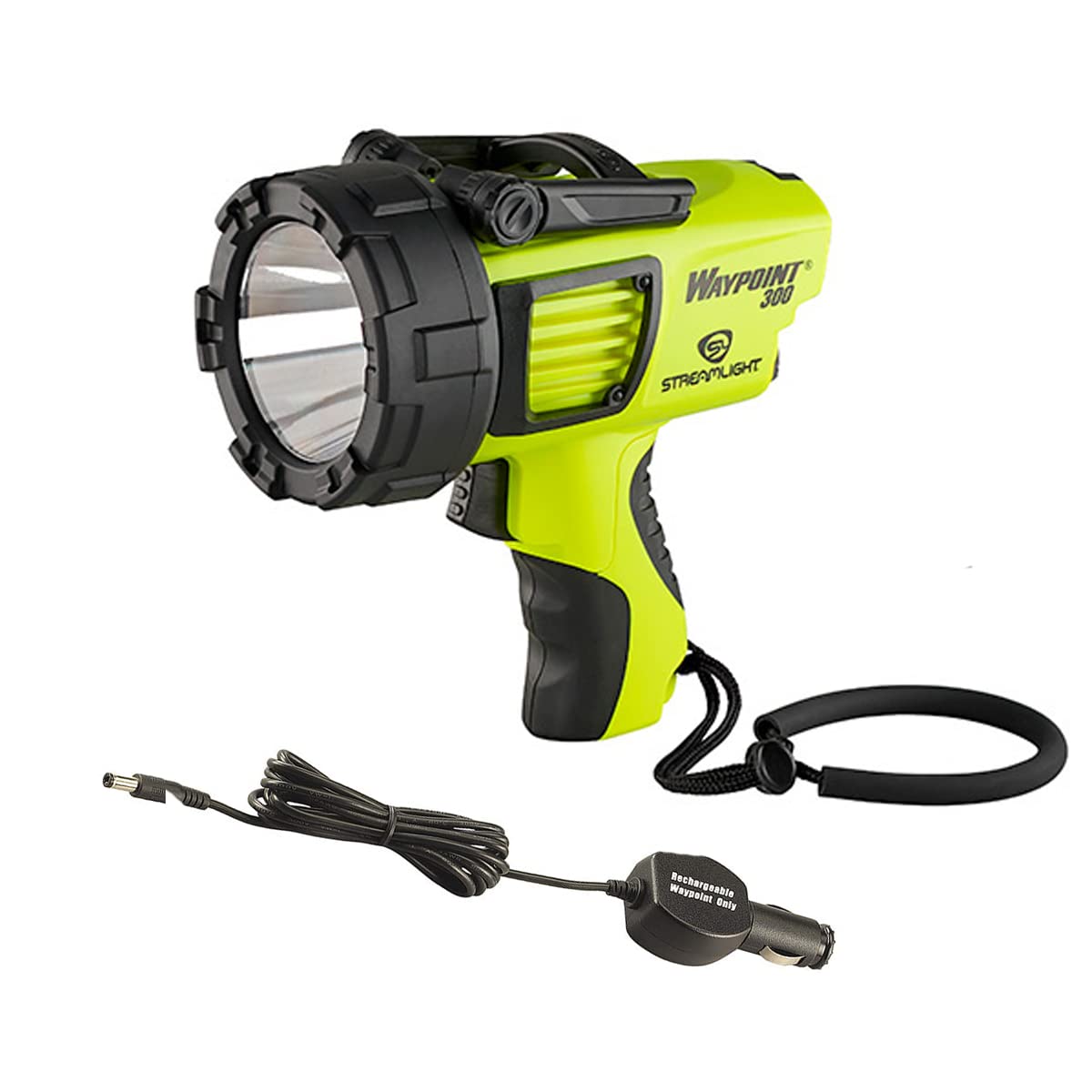 STREAMLIGHT Lightweight Rechargeable Long-Range 1000 Lumens Waypoint 300 Yellow Spotlight w/120V AC Charger with Waypoint Rechar