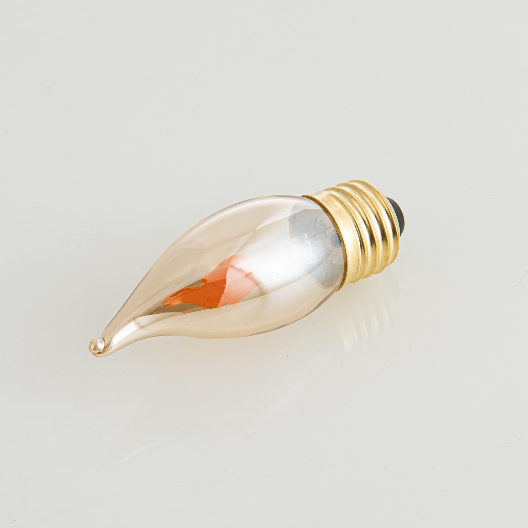 Sunaiony Flickering Flame Bulb E26 LED Fire Effect Light, Amber Glass, 2 Pack - Perfect for Halloween & Holiday Decorations