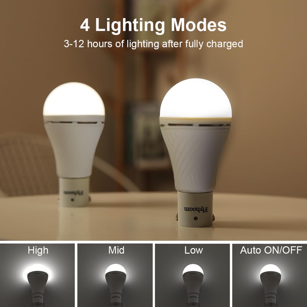 Portable Solar Light Bulbs with Auto On Off Mode for Indoor Home and Chieken Coop, Solar LED Bulb Lights for Camping Tent Emerge