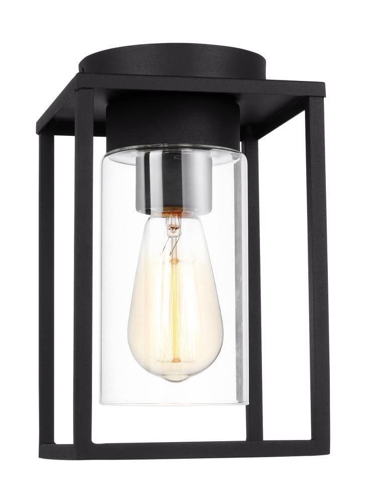 Vado-1 Light Outdoor Flush Mount In Transitional Style-10.13 Inch Tall and 6.38 Inch Wide-Black Finish-Incandescent Lamp