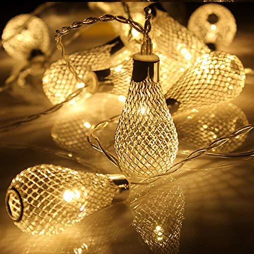PESCA Metal Drop String Lights For Indoor Outdoor Decoration Diwali Light For Home Decoration Light (25 Led,Warm White),4 meters