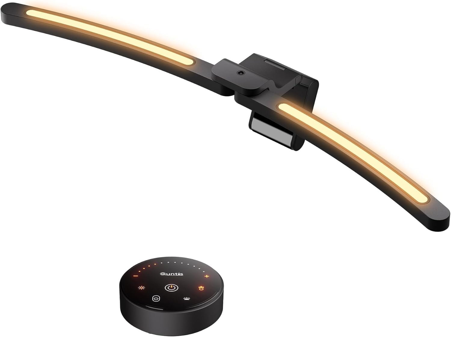 Quntis 1000R Curved Monitor Light Bar  Dual Adjustable Led Desk Lamp with Remote - Independently Rotate 2 LED Arc-Shaped Light Bars Specially Designed for Curved and 34 Large Screen