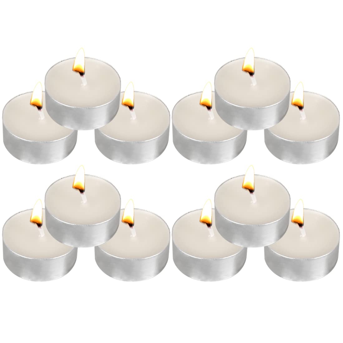 Tea Lights Candles - 12 Pack White Tealights Candle Scented Jasmine Small Candle For Home, Holiday, Wedding & Party,Dinner Table, Halloween Christmas And Holiday (White Jasmine)