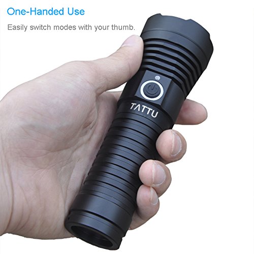 TATTU U3 UV Flashlight Rechargeable 10W Blacklight Torch, 395nm Ultraviolet LED, Aluminum, Micro USB Charging Cable