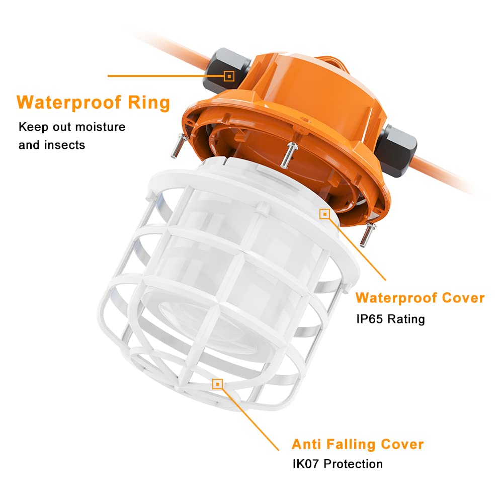 Ns 100Ft Construction String Lights 150W Led Industrial Grade 15000Lm Super Bright For Construction Sites, Temporary Work, Renov