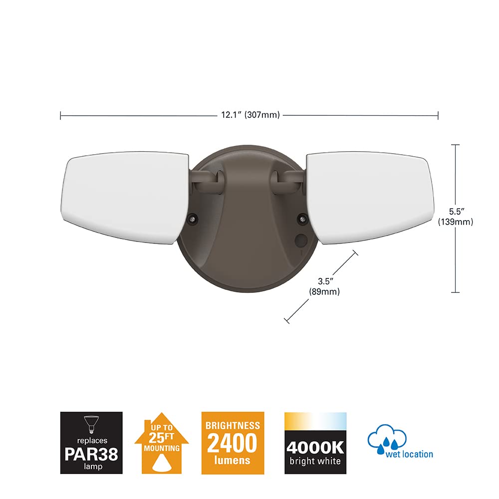 Halo Outdoor Led Flood & Security Light 2372 Lumens Bronze
