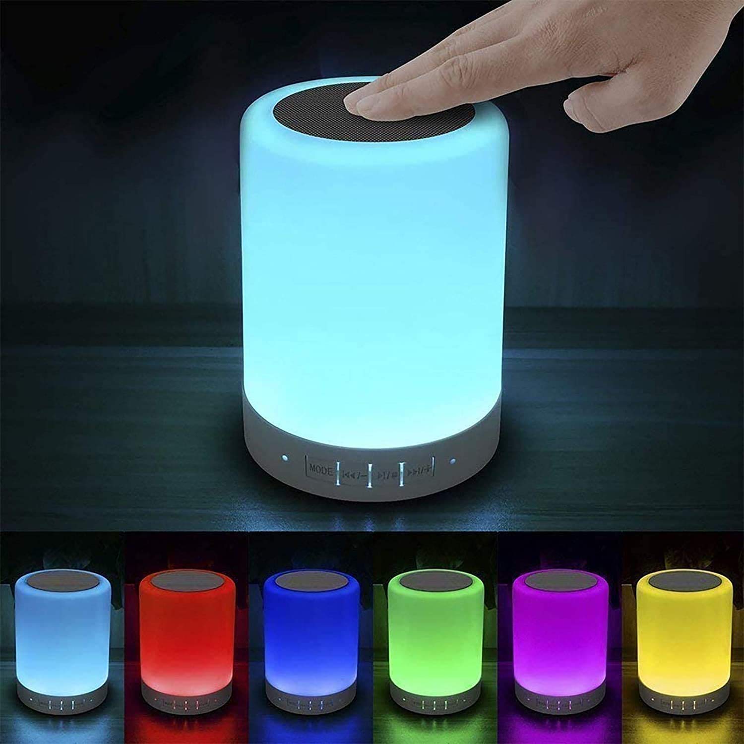 Elecstars Touch Bedside Lamp with Bluetooth Speaker, Dimmable Color, White, Model MHWLVPlus01, Ideal for Kids and Adults