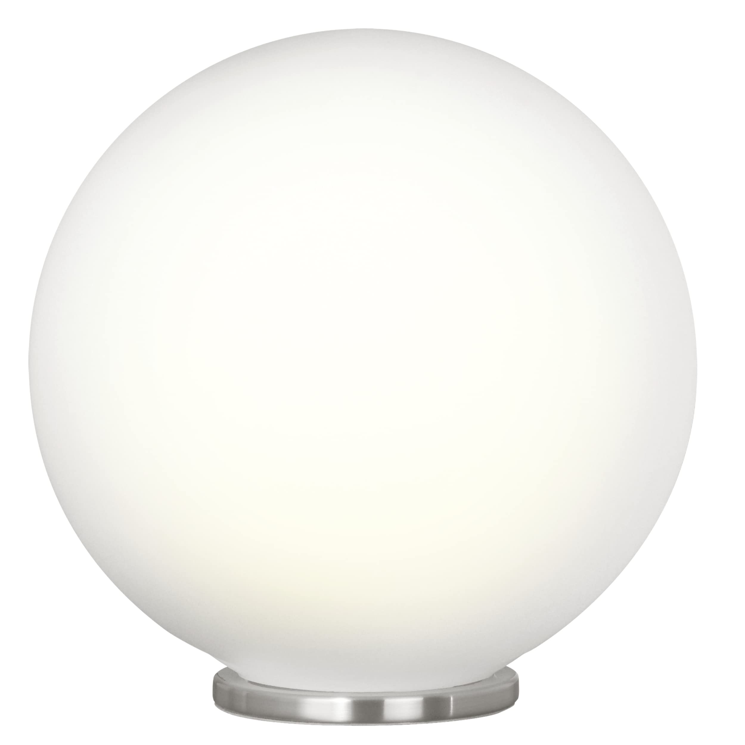 EGLO 85265A Rondo Collection Round Table Lamp with Glass Ball Shade for Living Room, Bedroom, Dorm, and Office, 60W, 10-Inch, Si