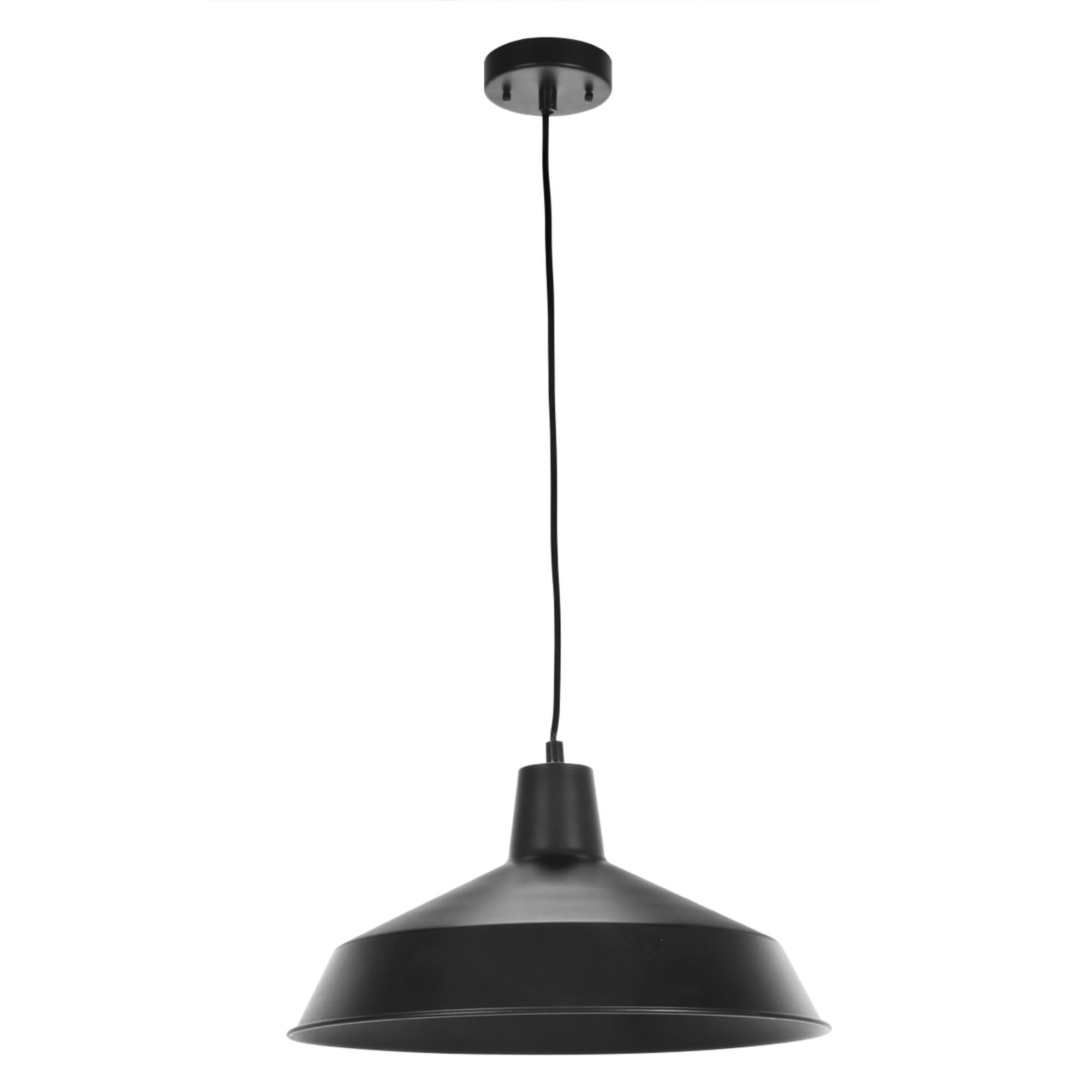 Globe Electric 65155 Industrial Pendant Light, Metal, Matte Black, E26 Base Socket, 63in