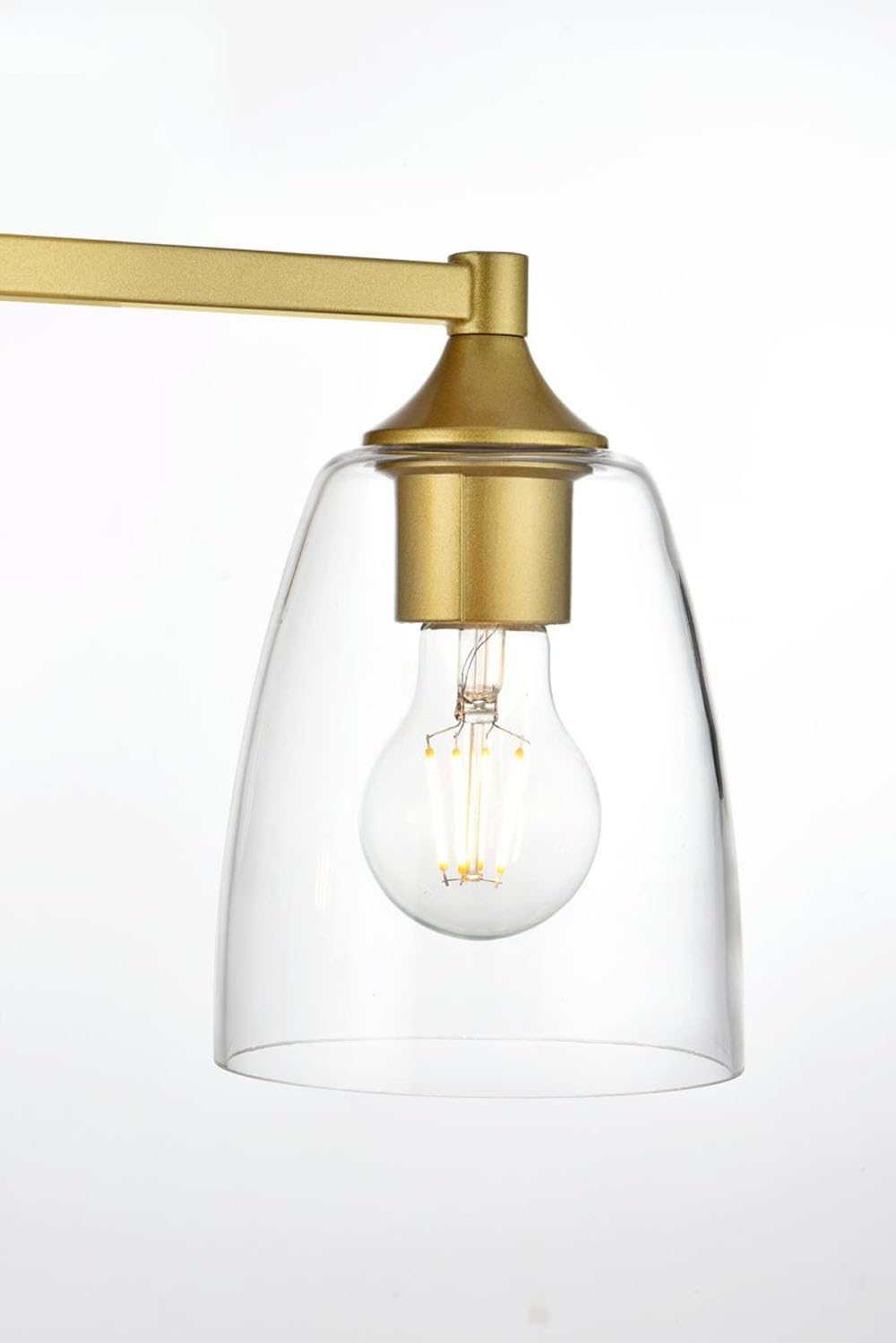 Living District Gianni 4-Light Iron & Glass Bath Sconce in Brass/Clear