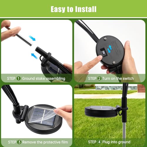 Flumy Solar Lights Outdoor Waterproof 6 Pack, Upgraded Outdoor Firefly Light For Yard Patio Garden Decor, Solar Lights For Outsi