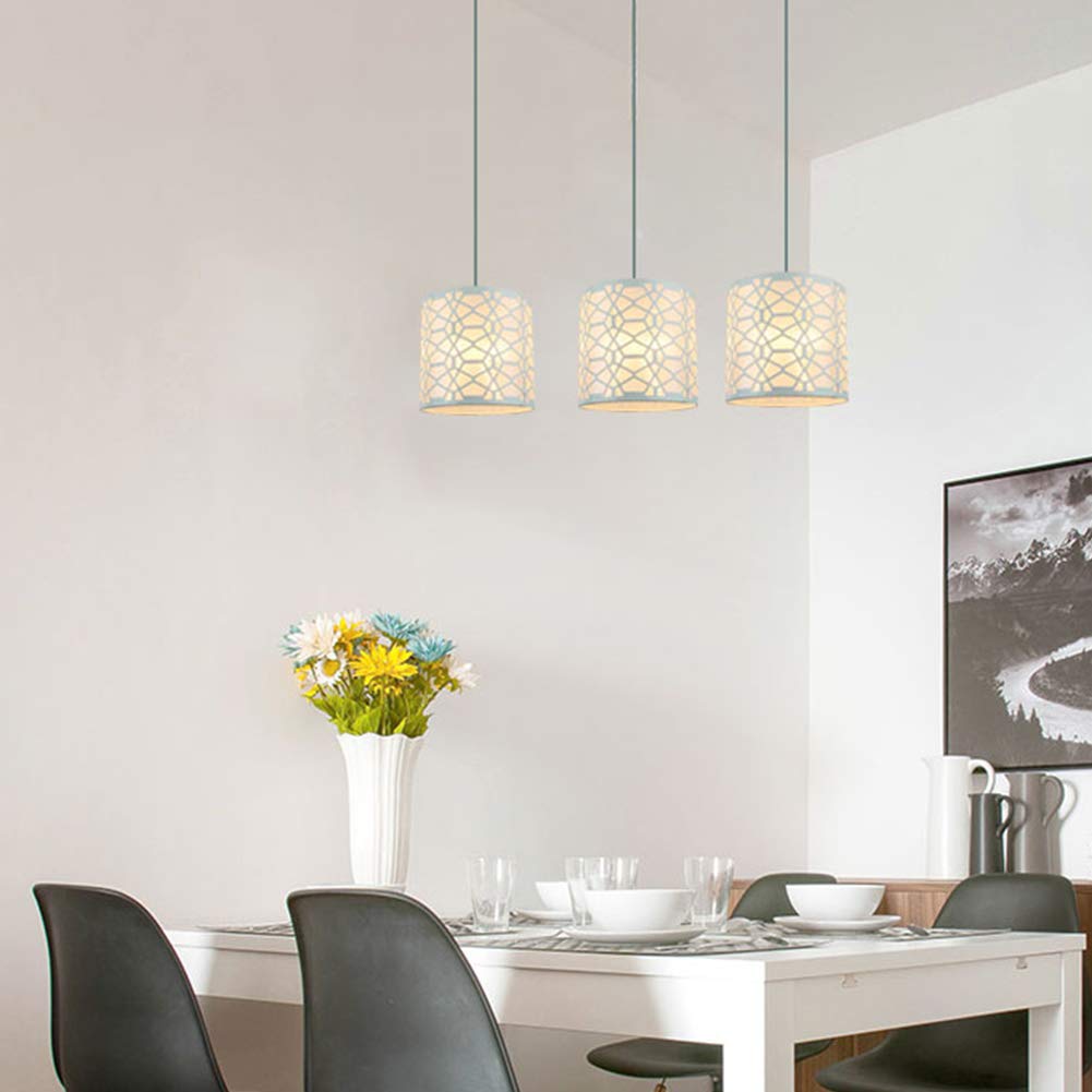 Ekdjkk Metal Bulb Guard Lamp Cage For Pendant Light, Lamp Holder, White Ceiling Pendant Light Lampshade Ceiling Fan Light Bulb C