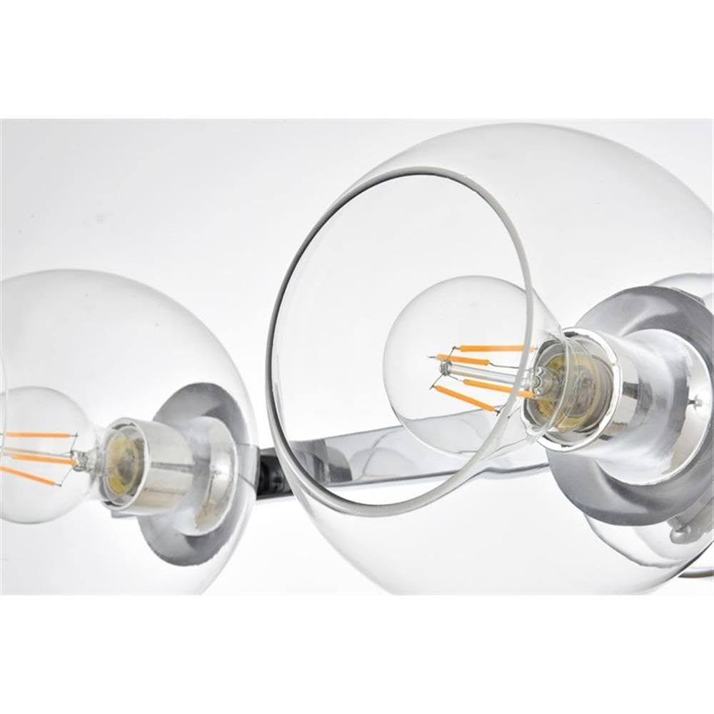 Living District Rogelio 3-Light Iron & Glass Bath Sconce in Chrome/Clear