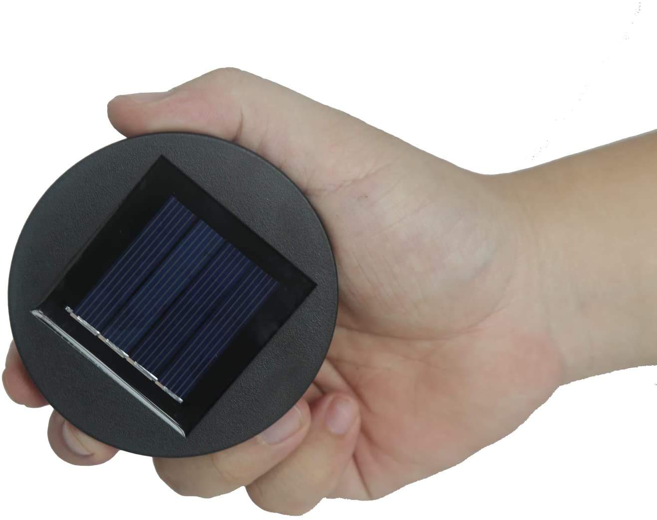 Esgarden Solar Replacement Lantern Top - Black Monocrystalline Solar Panel, Plastic Battery Compartment