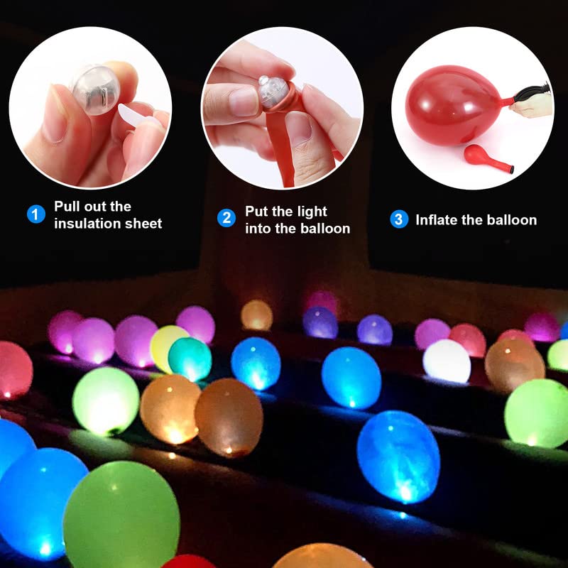 ZGWJ Mini LED Lights for Balloons, Colorful Plastic, 100 Pcs, Perfect for Party Decorations and Events