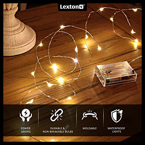 Lexton 3 Meter Copper String Light | Battery Powered | 3 m | Warm White | for Indoor & Outdoor Decorations, Diwali, Christmas, W