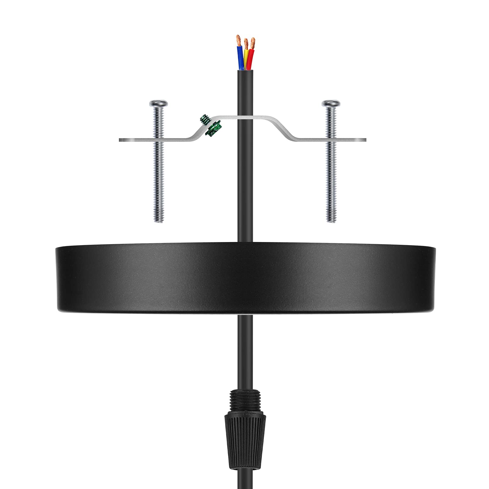 Canomo 6 Inch Black Ceiling Plate Kit For Pendant Light & Chandelier With Hardware