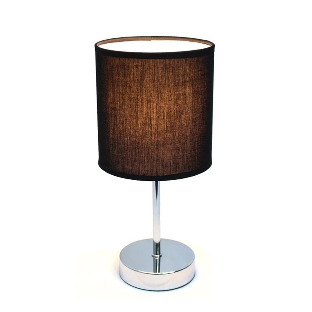 Simple Designs Chrome Mini Basic Table Lamp Black/Black