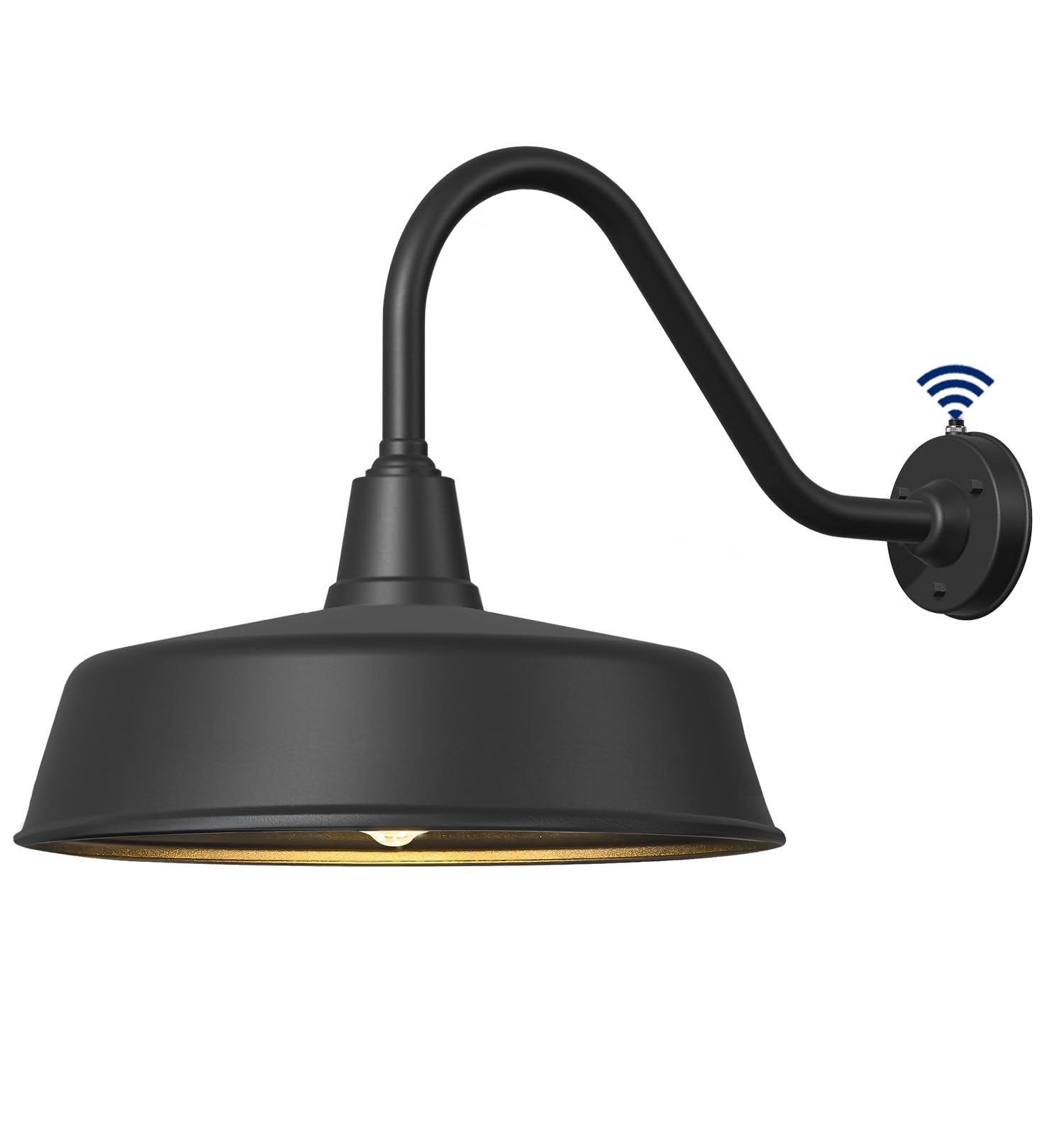 Ytzlvw Gooseneck Barn Lights, 21 Inch Outdoor Wall Mount, Black Aluminum, Dusk to Dawn, for Garage, Shop, Porch