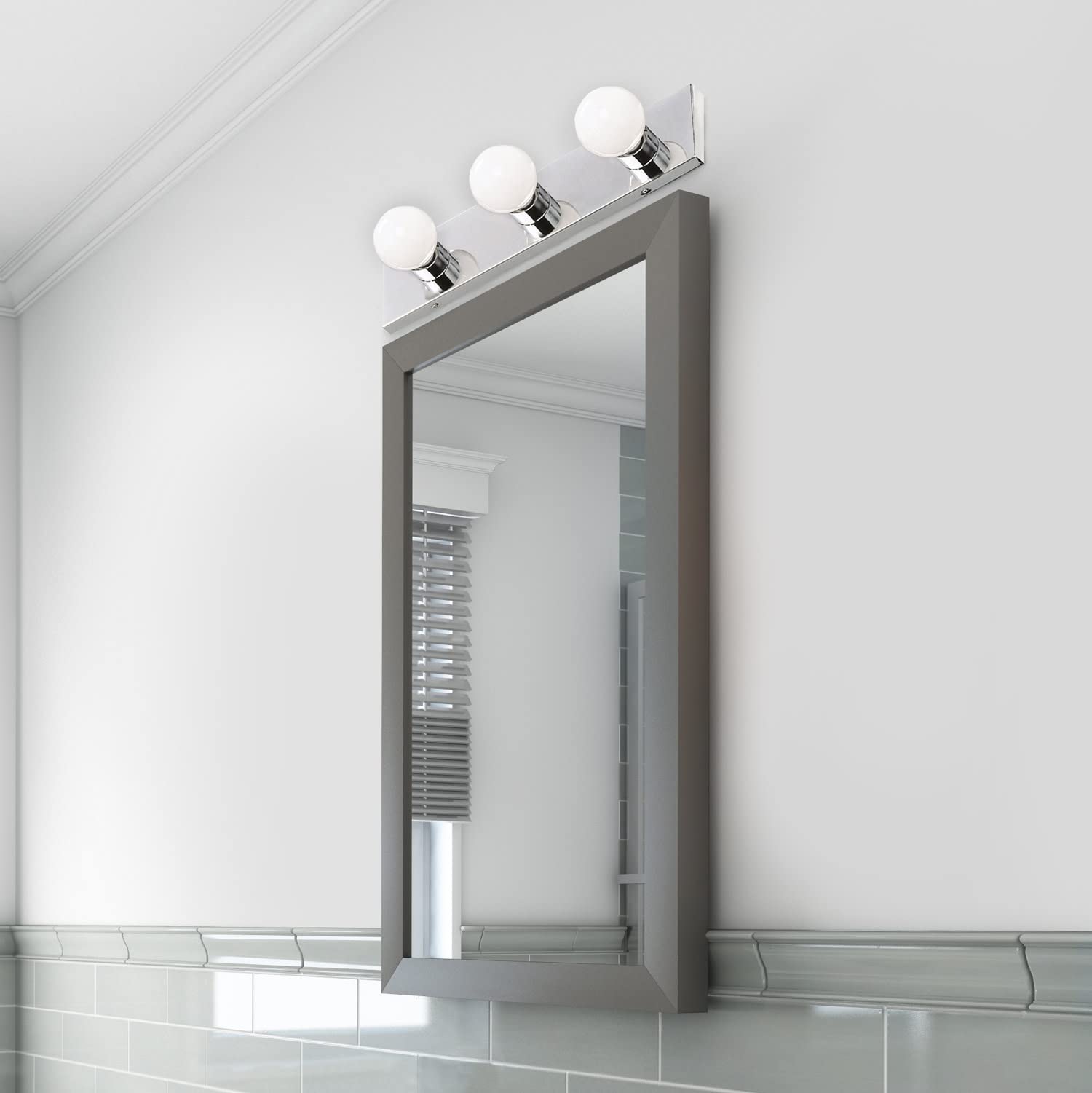 Design House 500850 Polished Chrome 3-Light Vanity Fixture - Alloy Steel Construction