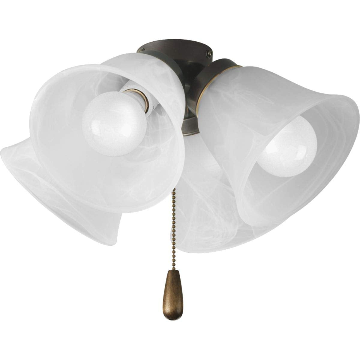 Progress Lighting 4-Light Universal Ceiling Fan Light Kit for AirPro Collection Ceiling Fans, New Traditional and Rustic Style, 