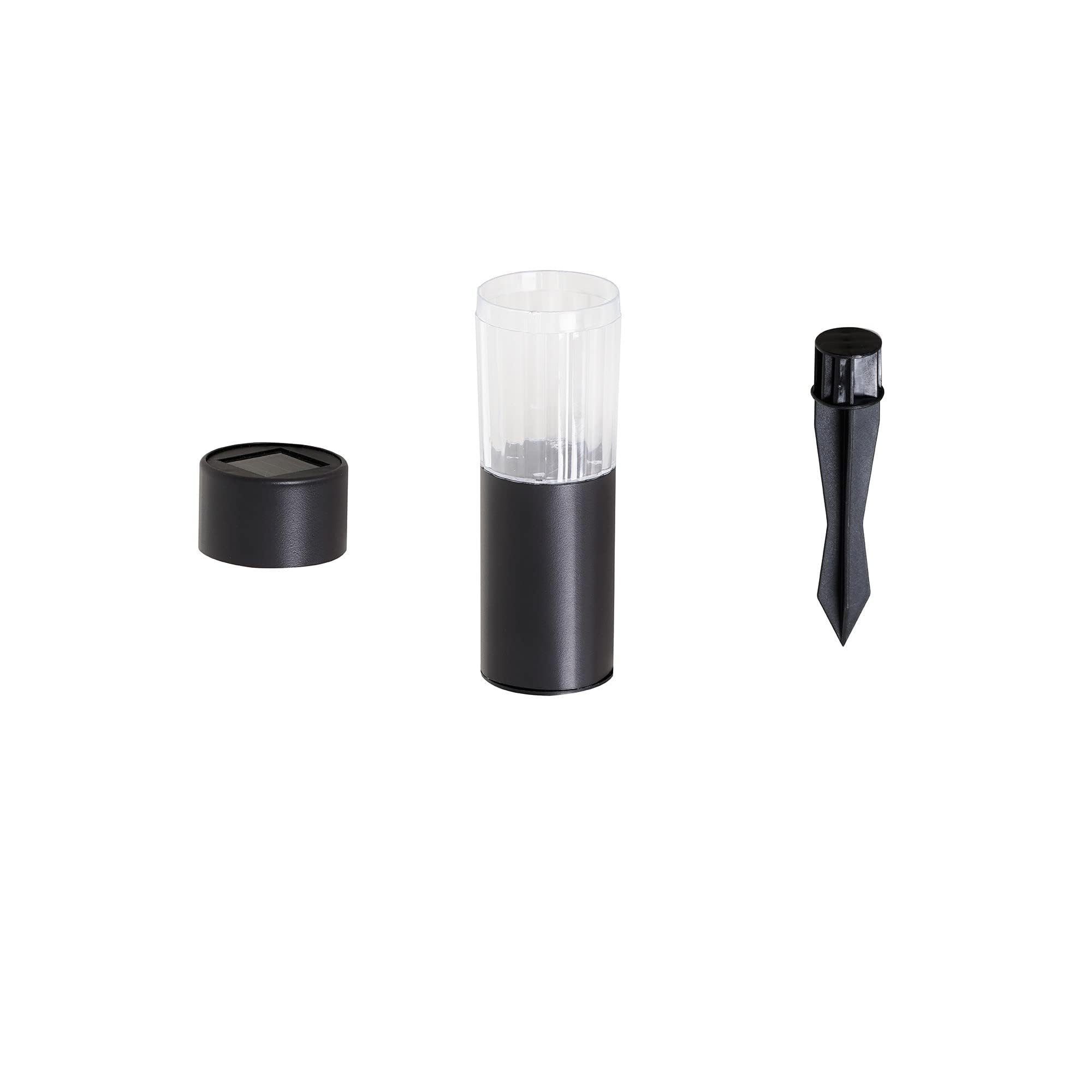 Amazon Basics Solar Outdoor Lights, Led Lights For Garden, Pathway, Patio, Black, 6-Pack