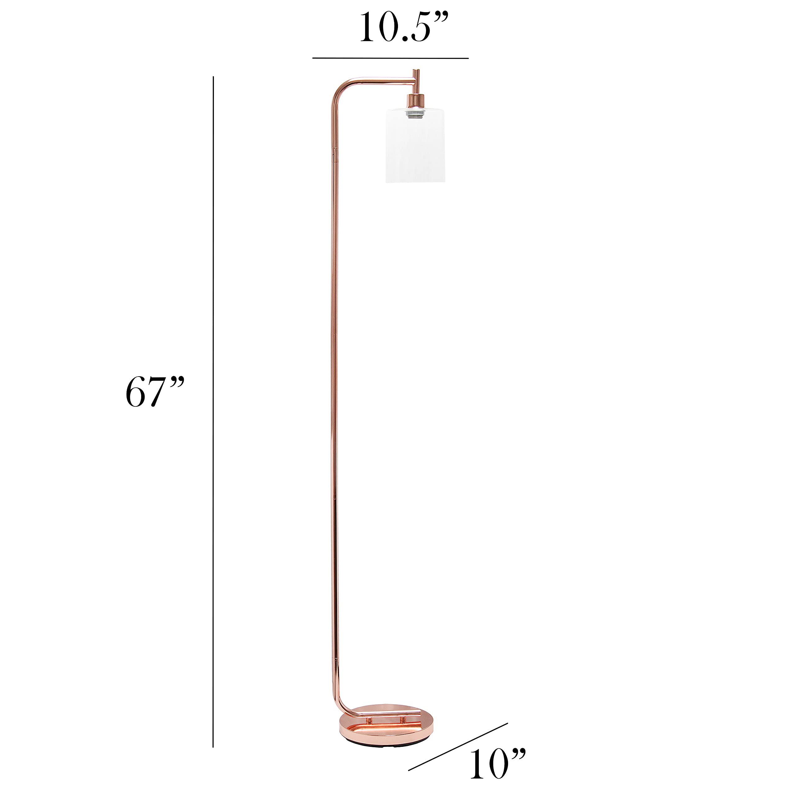 Simple Designs Lf2009-Rgd Modern Iron Lantern Floor Lamp, Rose Gold