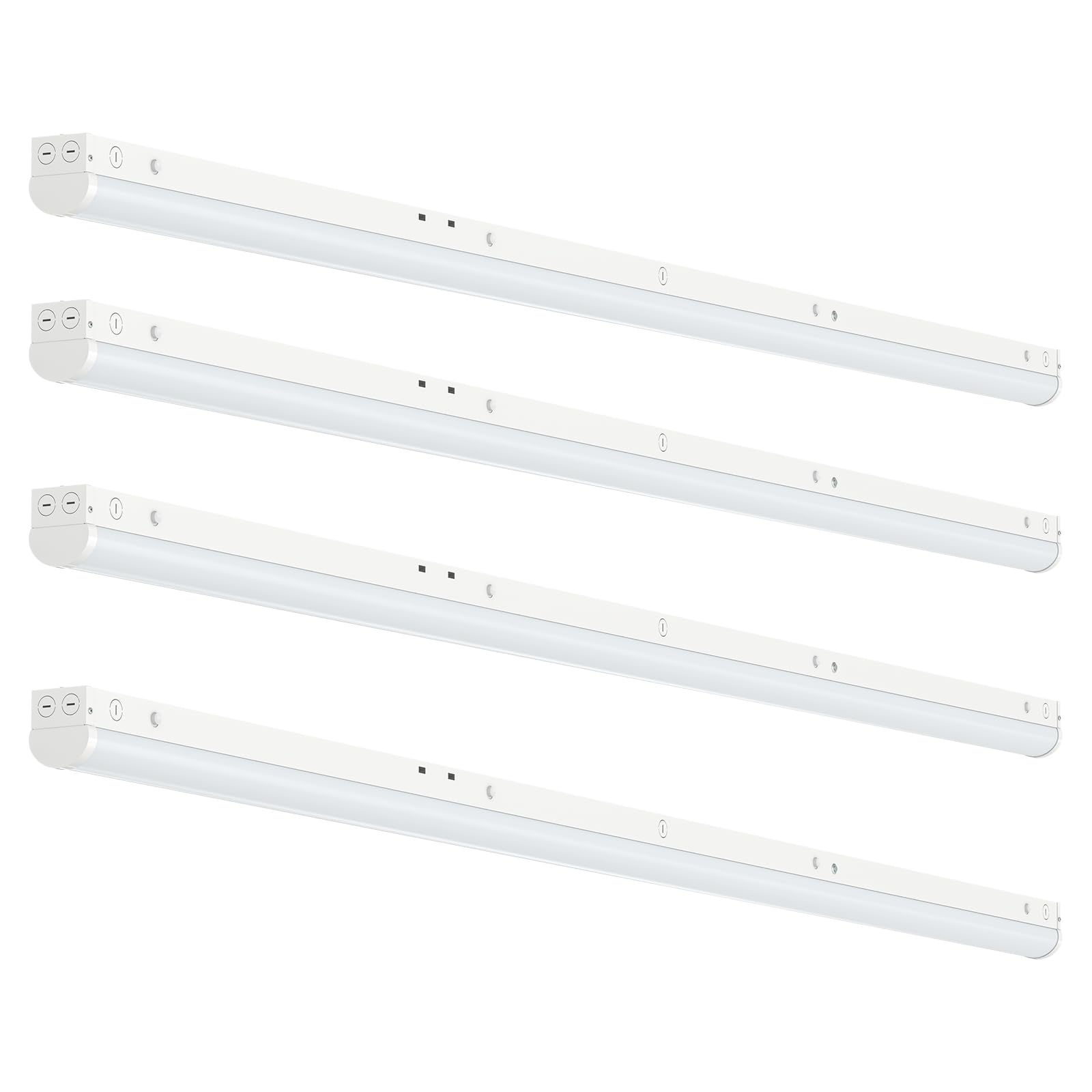 8FT LED Linear Band Light  Super Bright 8 Foot LED Shop Lights 100W 90W 80W 70W 50W/6CCT 3000K-6500K Selectable  Flush Mount or Hanging 0-10V Dimmable Commercial Garage Ceiling Light  ETL DLC(4 Pcs)