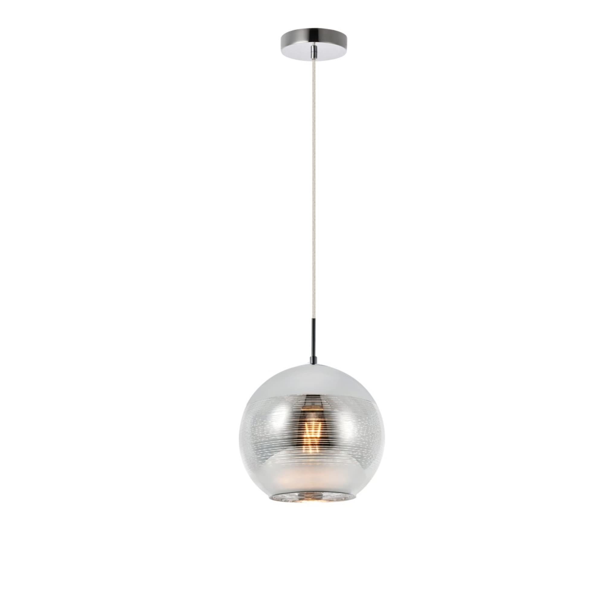Elegant Lighting Living District Reflection Collection Pendant D9.5in H9.5in Lt:1 Chrome Finish