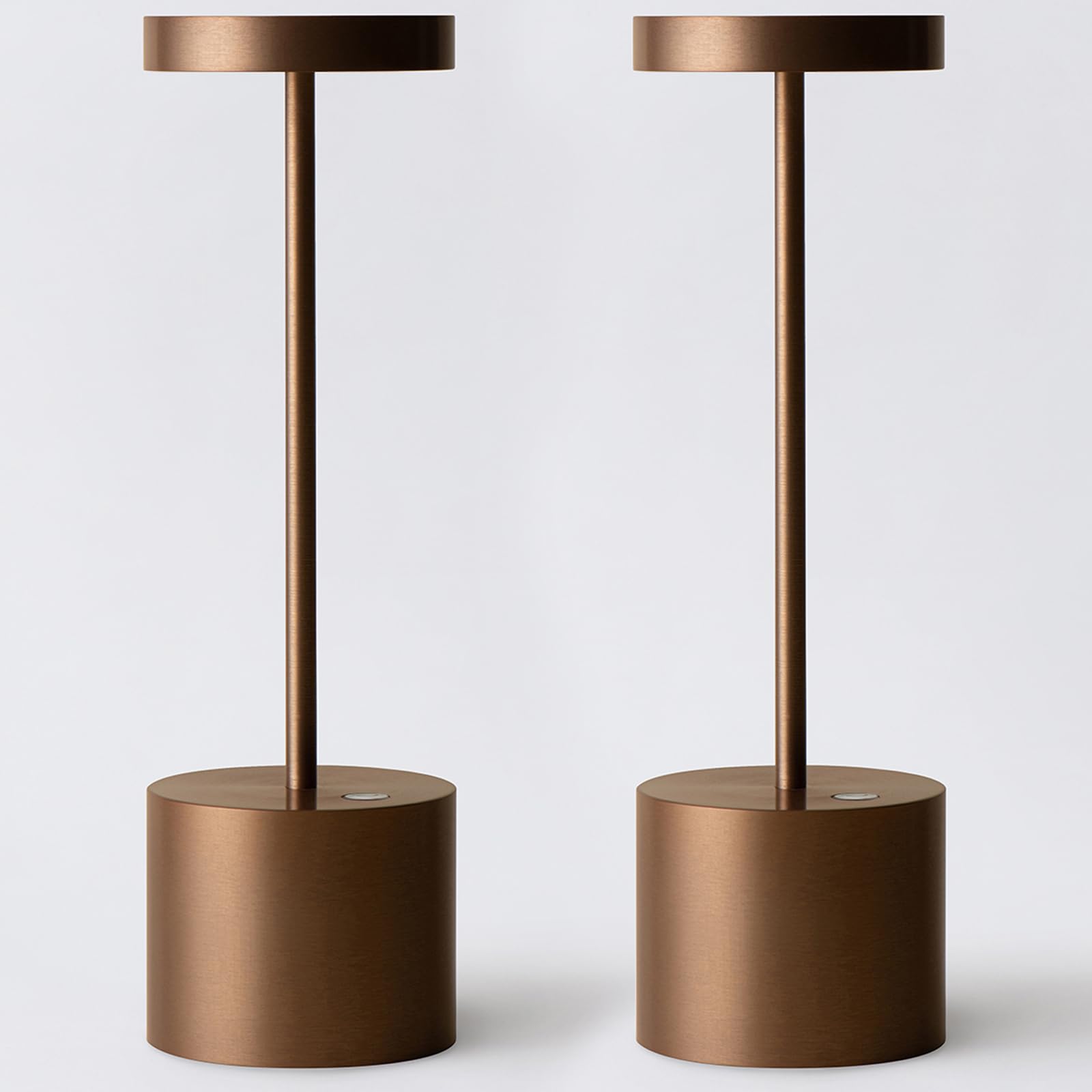 Barryca Rechargeable Cordless Table Lamp, Metal Dimmable Led Light, 2 Pack, Mocha, Portable For Indoor/Outdoor Use