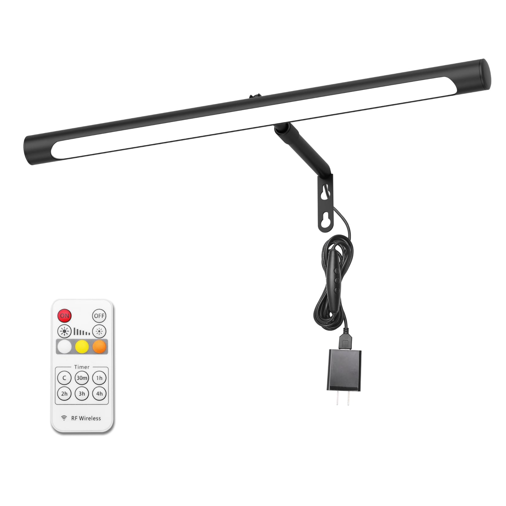 Coinmit 16&quot; Adjustable Led Picture Light With Remote, Timer - Black Art Light For Paintings
