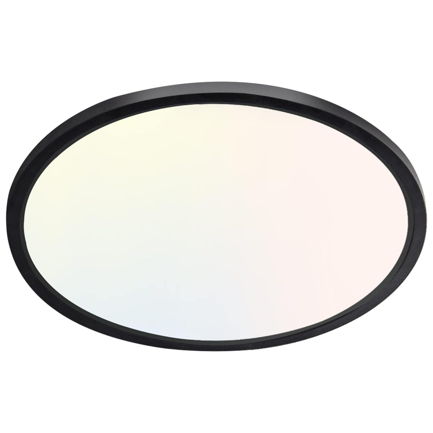 hykolity LED Round Flat Panel Light, 18W 1800LM, Selectable CCT 3000K/4000K/5000K, 9 Inch, Black,