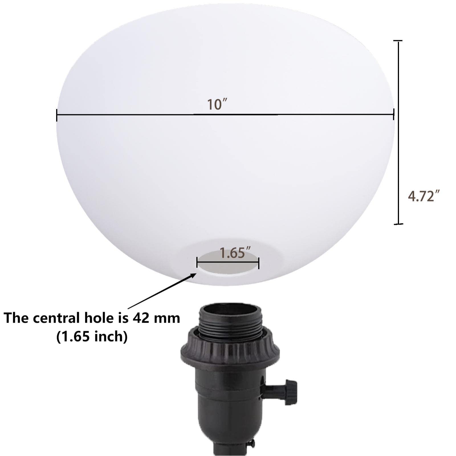 Floor Lamp Shade 2 Pack Torchiere Lamp Shades Replacement, 10 Inch Diameter, 1.65 Inch Fitter, Plastic Bowl White Lamp Shades For Floor Lamps Upright