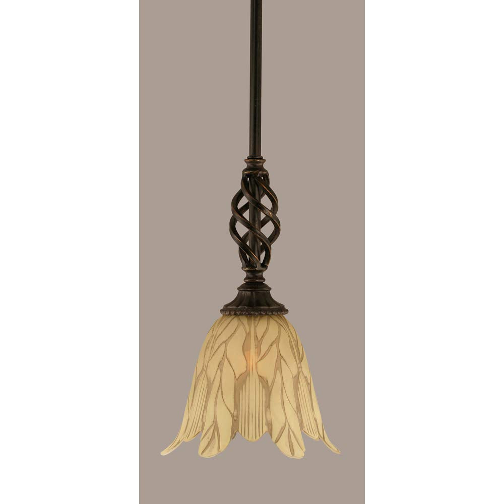 Toltec Lighting Elegante 1 Light Mini Pendant in Dark Granite (80-DG-1025)