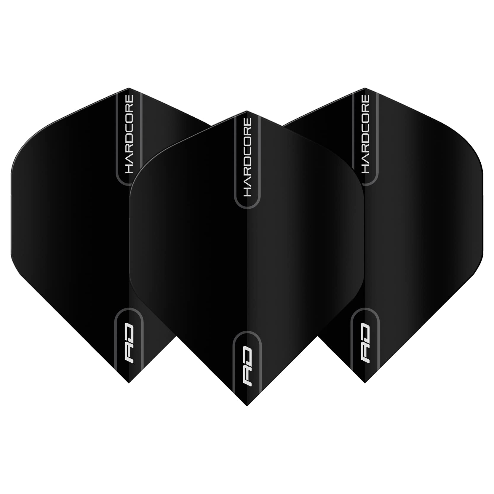 RED DRAGON Hardcore Black Extra Thick Standard Dart Flights - 5 Sets Per Pack (15 Dart Flights in Total)