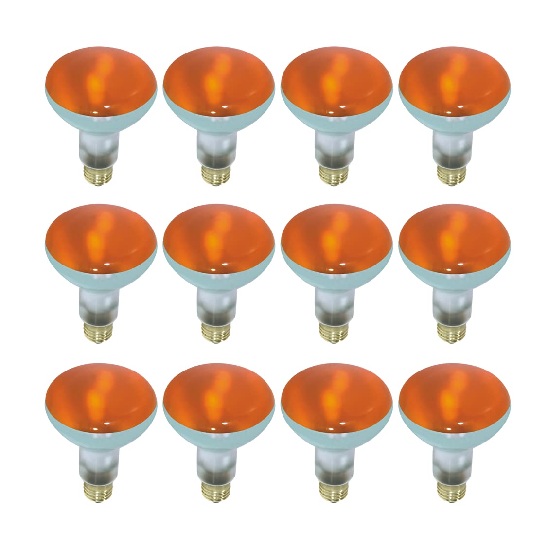 Satco S3239-12Pk Br30 Incandescent Reflector Light Bulb, Amber, 12-Pack
