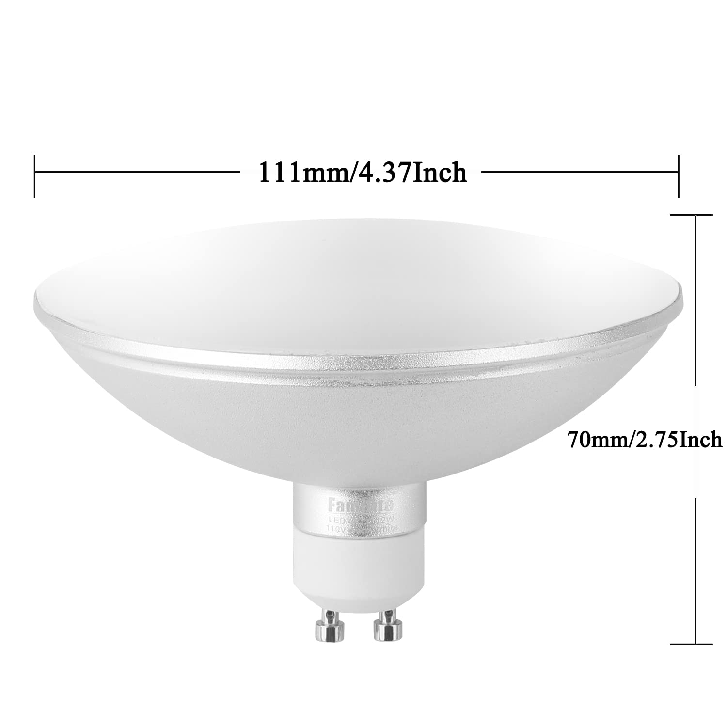 Familite GU10 AR111 LED Bulb 12W 1200LM Warm White Pack of 2, Aluminum Flood Light Replacement for Halogen PAR36