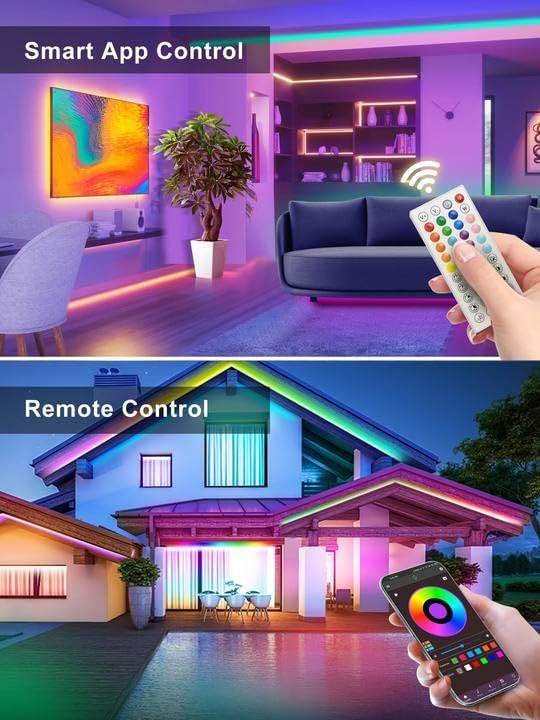Ledagic 50FT RGB Neon Rope Lights, Waterproof IP67, Remote & App Control, Music Sync, Flexible Outdoor Decor, Model LedNeon003-1