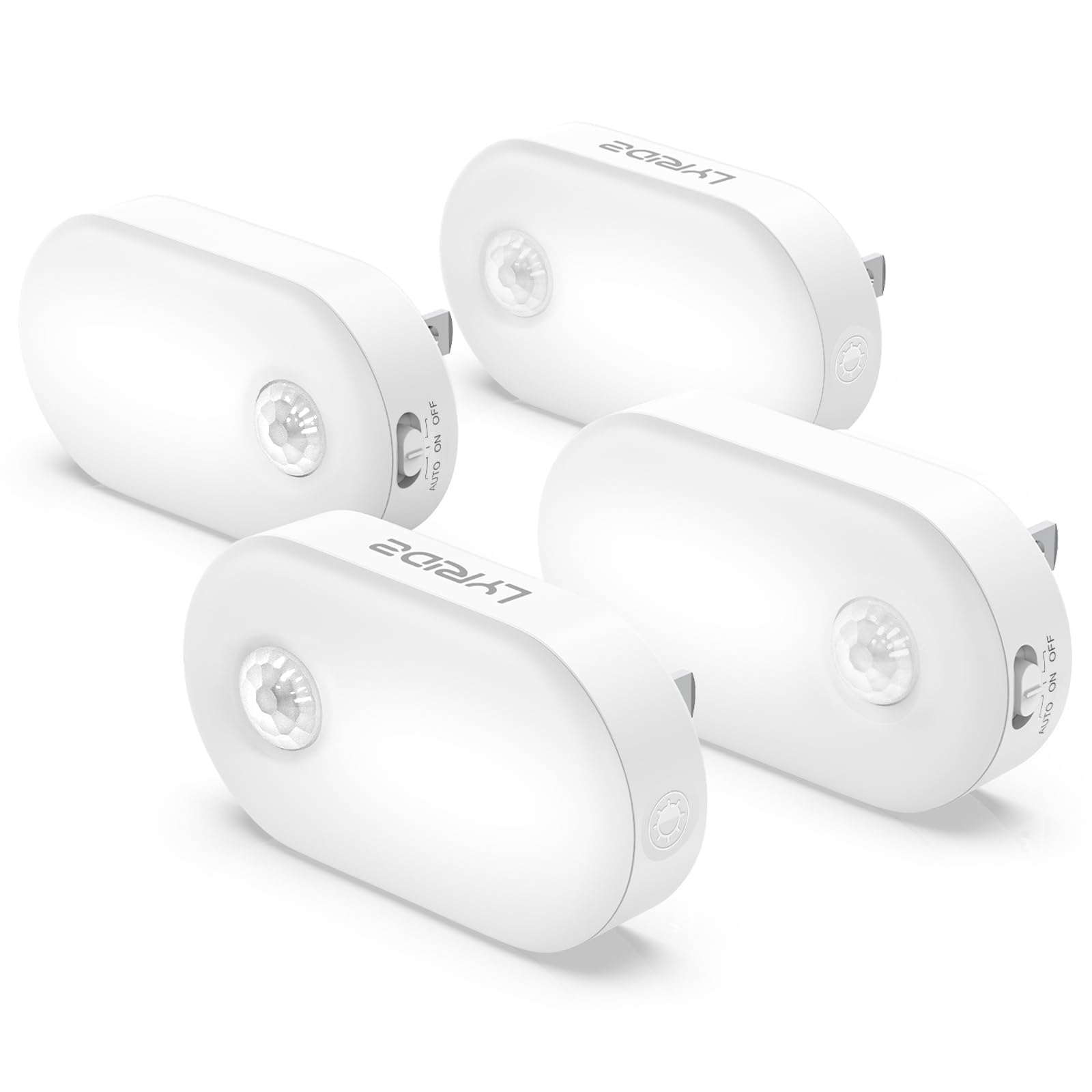 Lyridz Plug-In Night Light With Motion Sensor, Bright Cold White Led Nightlights 1-120Lm Dimmable For Bathroom, Bedroom, Kitchen