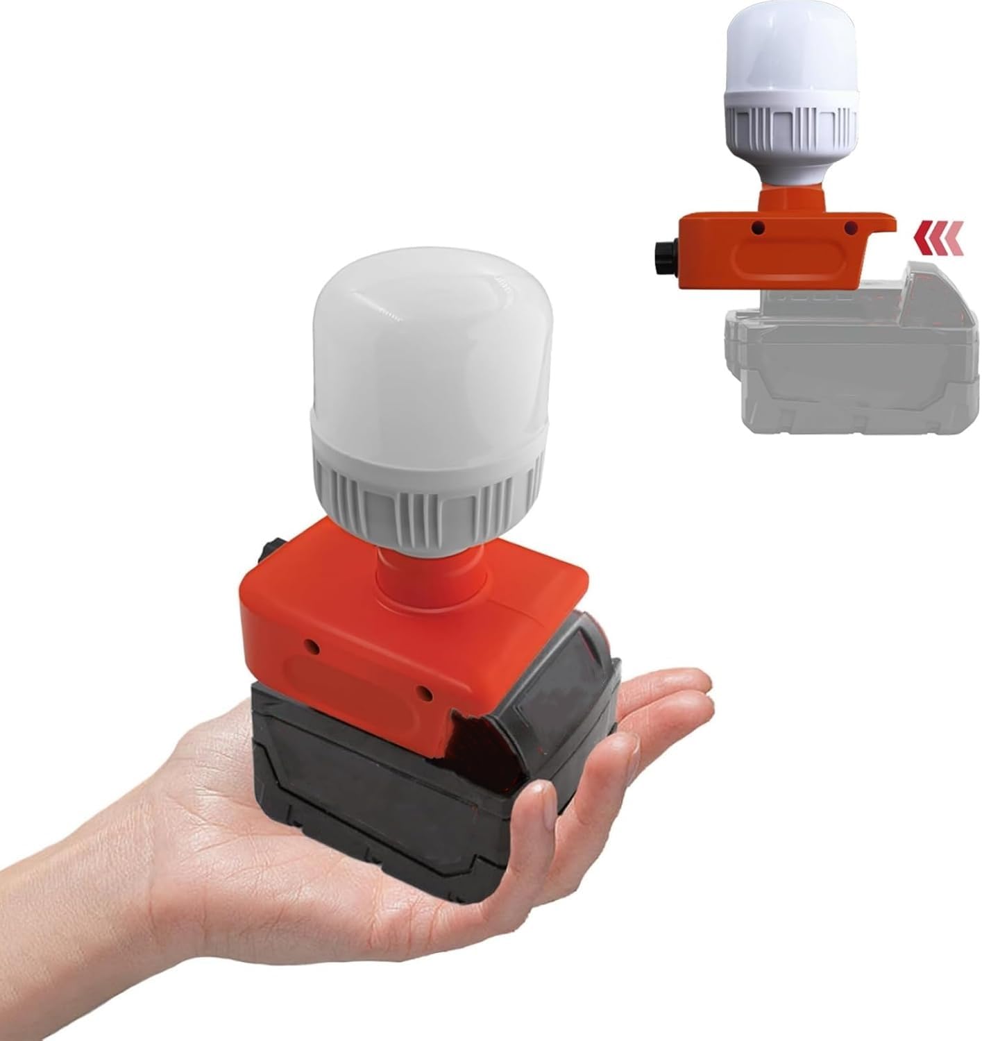 Cordless LED Work Light for Milwaukee with E27 LED Bulb, 12W 1300LM Super Bright LED Lamp Emergency Light for Milwaukee 18V Batt