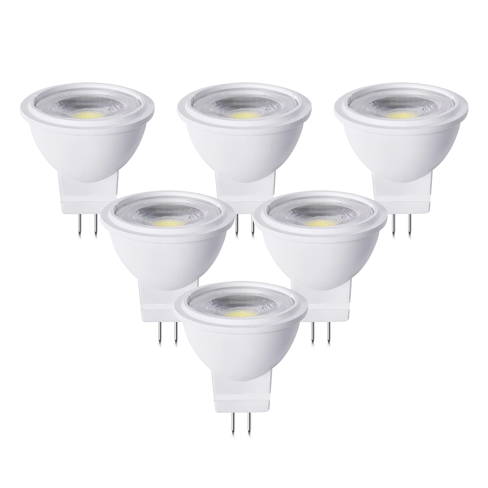 Lustaled MR11 LED Bulb 3W 12V AC/DC GU4 Bi-pin Warm White 3000K 270lm 6-Pack