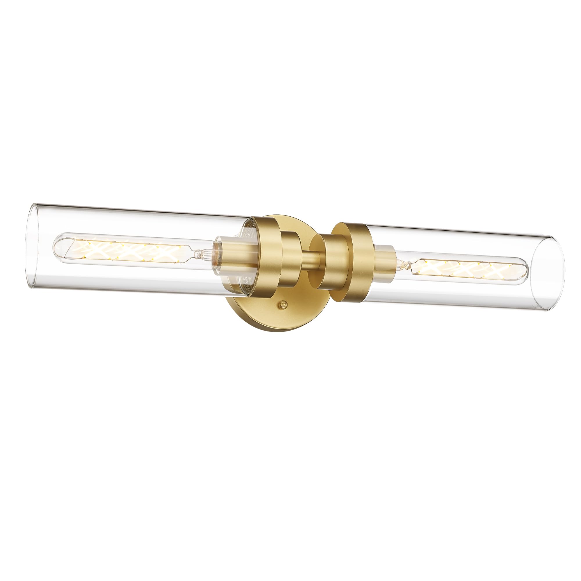 Emak Modern 22 Inch Gold Bathroom Light Fixtures Over Mirror, Cylinder Bathroom Vanity Lights For Mirror, 2-Light Wall Sconces W