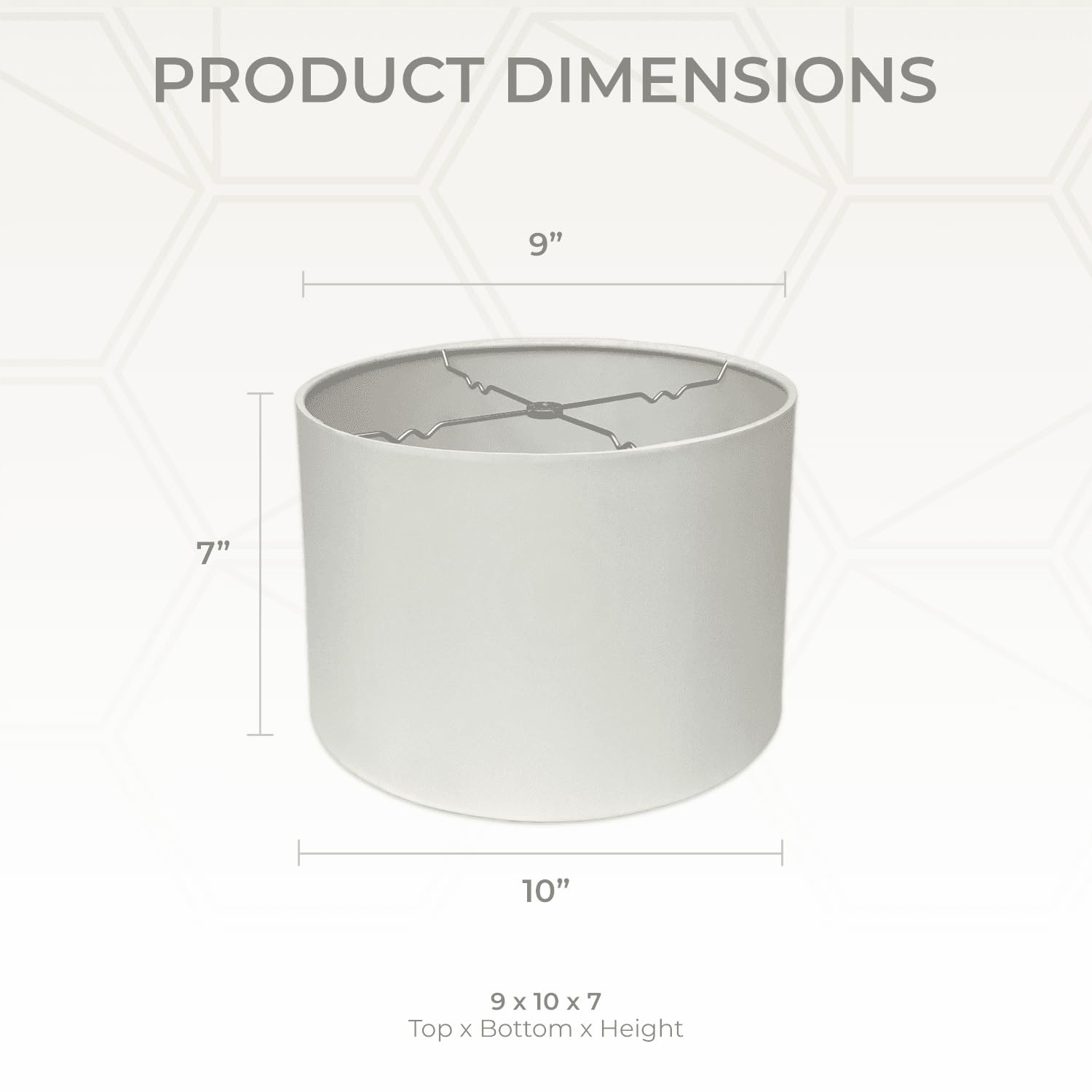 Royal Designs, Inc. Shallow Drum Hardback Lamp Shade, 9x10x7 inches, Metal, White, Model HB-610-10WH-2, 2 Pack