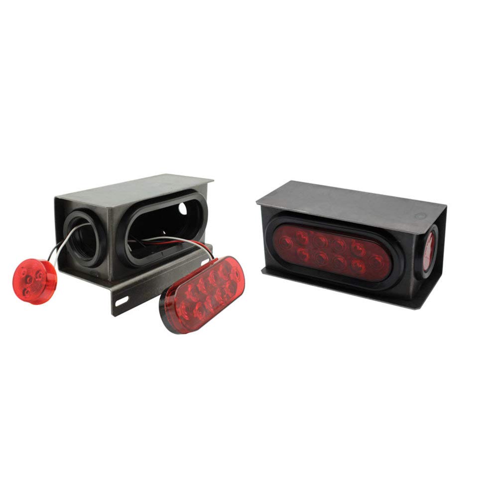 Extreme Max 5001.1352 Weld-On Stop/Tail/Turn Taillight Kit With License Plate Bracket And Led Lights For Trailers - Silver