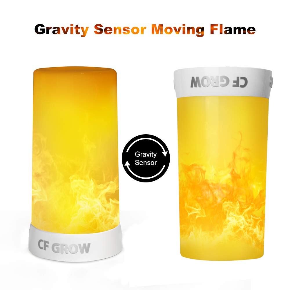 Cfgrow Led Flame Effect Light - Usb Rechargeable, Waterproof, Dimmable Lantern For Halloween Decor