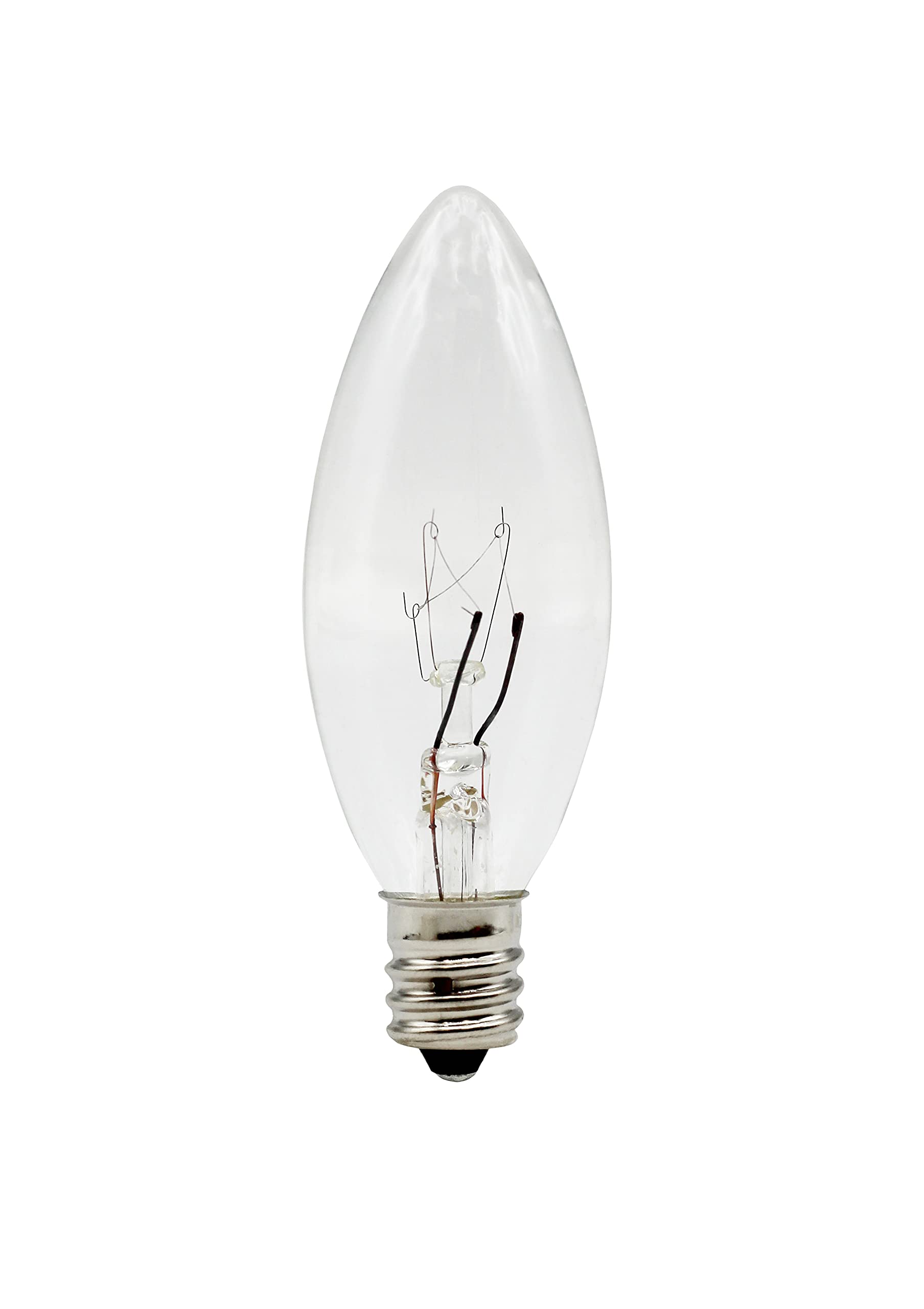 Creative Hobbies 5W Candelabra Light Bulbs - Clear Glass, Steady Burning, 12 Count, Model 6085B, for Electric Candle Lamps & Chandeliers