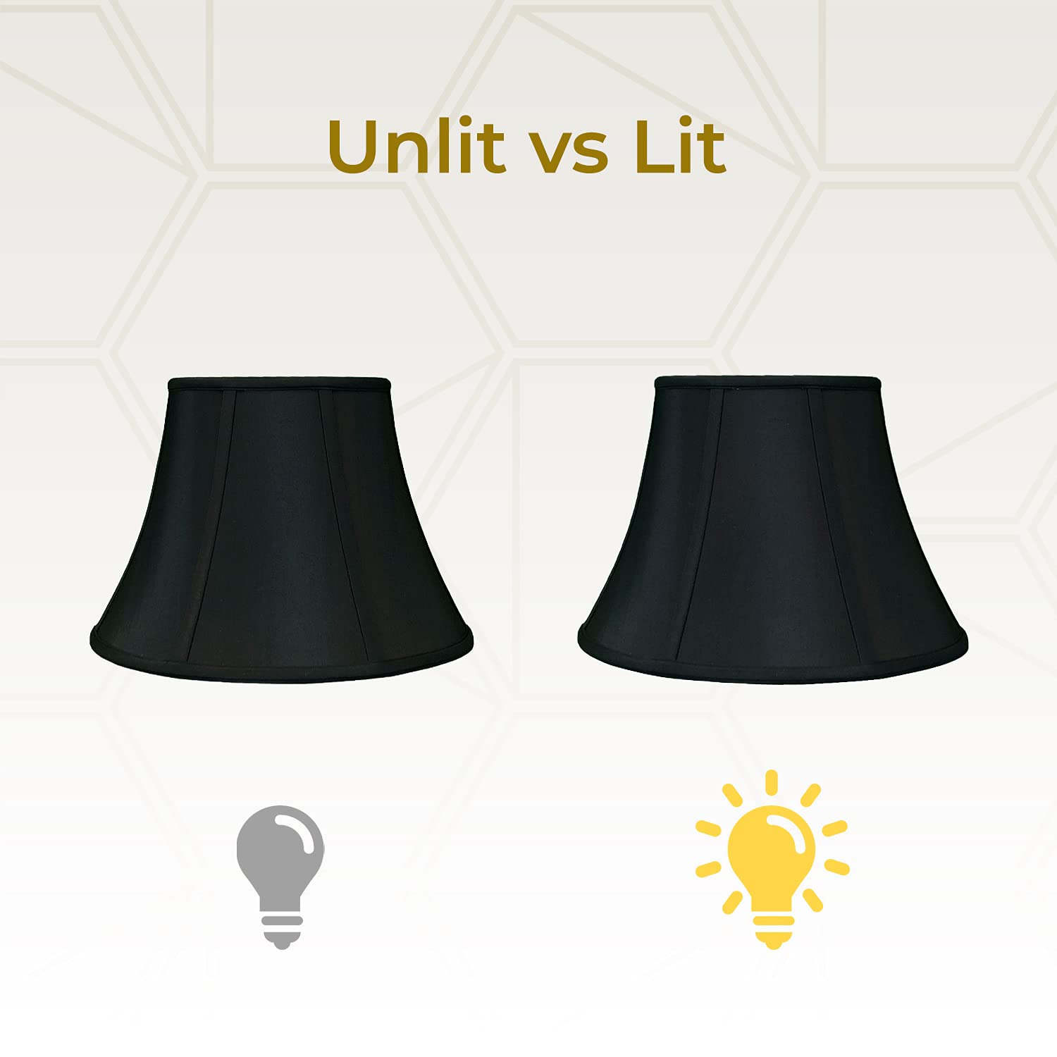 Royal Designs Oval Flare Bottom Outside Corner Basic Lamp Shade, Black, (8.5&quot;&quot; X 6&quot;&quot;) X (14&quot;&quot; X 11&quot;&quot;) X 10&quot;&quot; (Bs-725-14Blkgl)