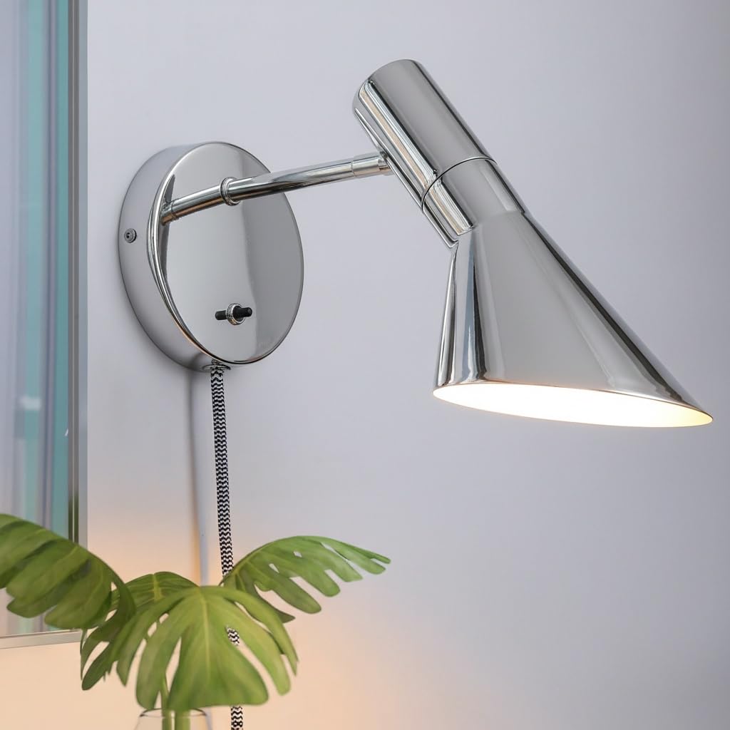 COSYLUX Vintage Plug in Wall Sconces, Industrial Rotatable Swing Arm Wall Lamp with Switch, Wall Mounted Light Fixtures Reading 