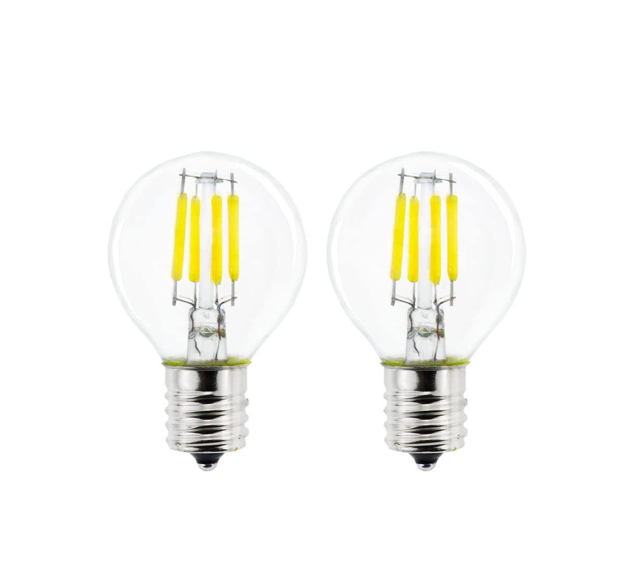 2-Pack E17 S11 Led Light Bulb,E17 Intermediate Base Globe Bulb 4W Daylight 5000K,40 Watt S11 G40 Incandescent Bulb Replacement F