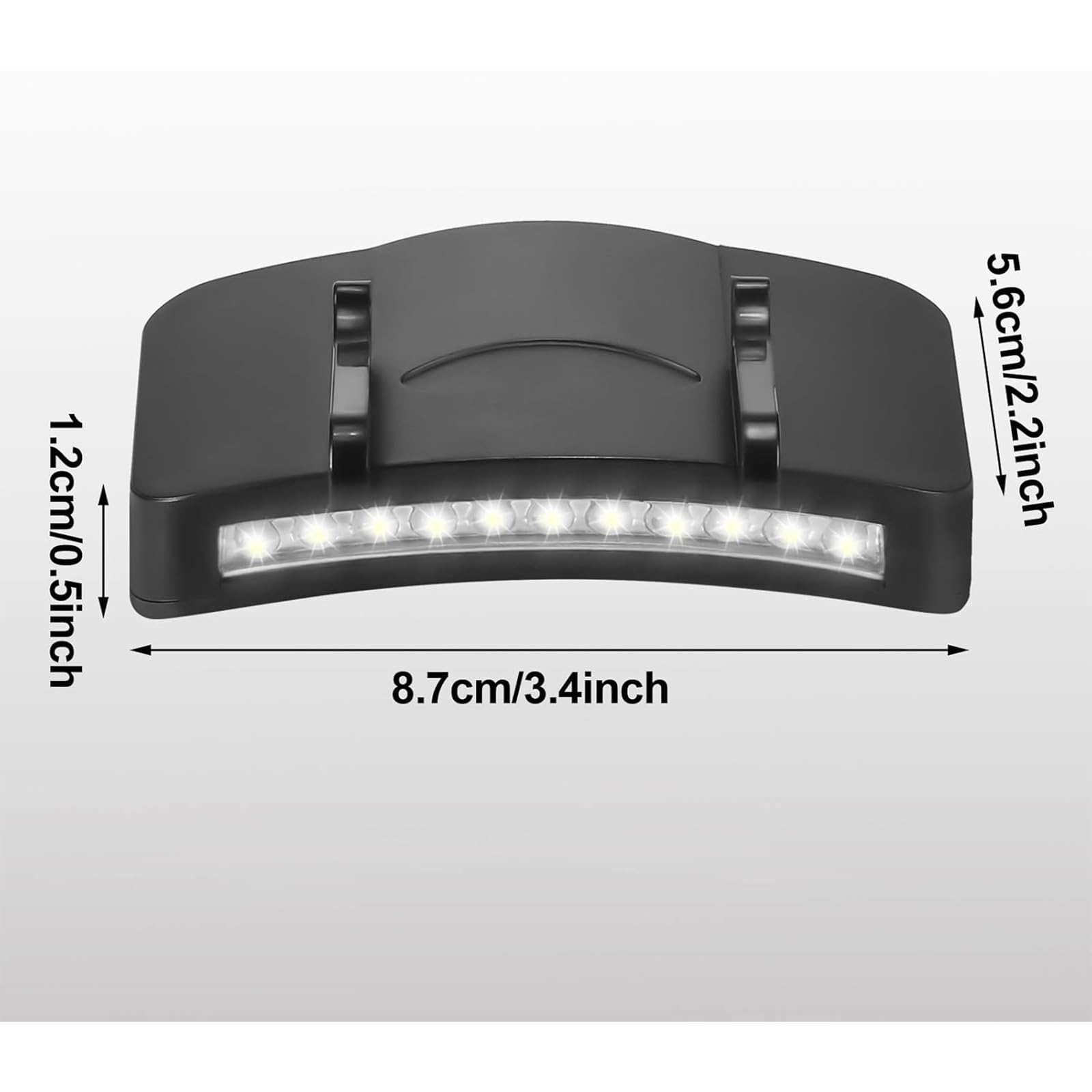 Mudder Hat Light Clip - 11 LED Waterproof Cap Light, Black, ABS Plastic, 3.4 x 2.2 x 0.5 inch, Model Mudder-ujhh533